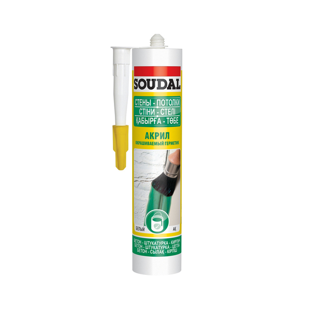 Герметик акриловий Soudal сірий 280/300 мл - зображення 1