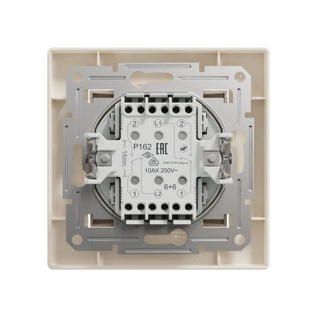 Переключатель двухклавишный проходной Schneider Electric Asfora EPH0600123 кремовый - Фото 1 Переключатель двухклавишный проходной Schneider Electric Asfora EPH0600123 кремовый - изображение 1