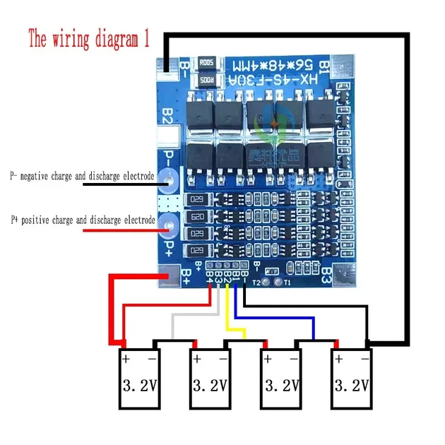BMS контроллер 4S 3,2 V LiFePo4 12,8 (14,6) 30A заряда/разряда, с балансировкой, литий железо-фосфатная бмс - изображение 4