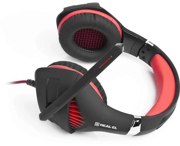 Навушники гарнітура REAL-EL GDX-7600 Black/Red чорний/червоний (265794) - Фото 2 Навушники гарнітура REAL-EL GDX-7600 Black/Red чорний/червоний (265794) - зображення 2