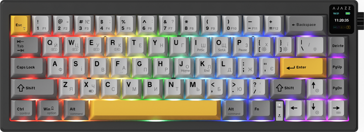 Клавиатура беспроводная Ajazz AK650 Flying Fish Switch Black RGB (AK650-FF-BGY) - Фото 2 Клавиатура беспроводная Ajazz AK650 Flying Fish Switch Black RGB (AK650-FF-BGY) - изображение 2