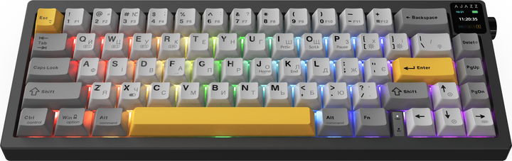 Клавиатура беспроводная Ajazz AK650 Flying Fish Switch Black RGB (AK650-FF-BGY) - Фото 5 Клавиатура беспроводная Ajazz AK650 Flying Fish Switch Black RGB (AK650-FF-BGY) - изображение 5
