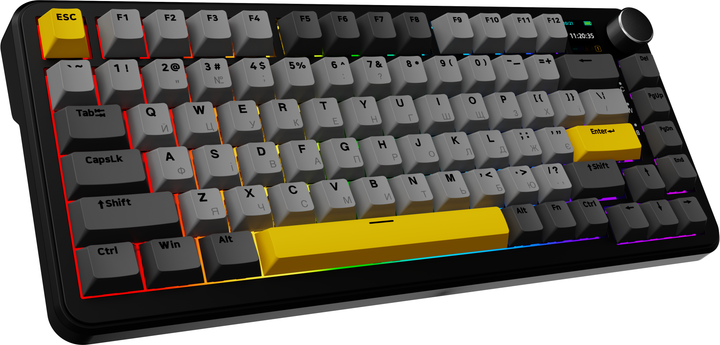 Клавіатура бездротова Ajazz AK820 MAX Magnetic switches Black RGB (AK820MAX-M-BGY) - Фото 3 Клавіатура бездротова Ajazz AK820 MAX Magnetic switches Black RGB (AK820MAX-M-BGY) - зображення 3