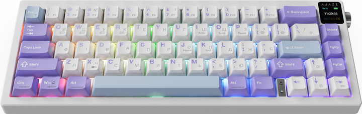 Клавиатура беспроводная Ajazz AK650 Flying Fish Switch Purple RGB (AK650-FF-PWB) - Фото 5 Клавиатура беспроводная Ajazz AK650 Flying Fish Switch Purple RGB (AK650-FF-PWB) - изображение 5