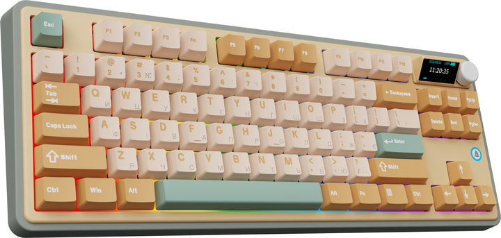 Клавиатура беспроводная Ajazz AK870 Jasmine Switch Yellow RGB