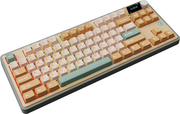 Клавіатура бездротова Ajazz AK870 Jasmine Switch підсвітка, жовтий (AK870-JS-YWG) 305776 - Фото 4 Клавіатура бездротова Ajazz AK870 Jasmine Switch підсвітка, жовтий (AK870-JS-YWG) 305776 - изображение 4