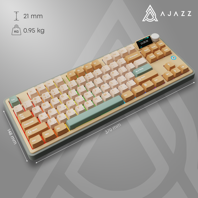 Клавіатура бездротова Ajazz AK870 Jasmine Switch підсвітка, жовтий (AK870-JS-YWG) 305776 - Фото 15 Клавіатура бездротова Ajazz AK870 Jasmine Switch підсвітка, жовтий (AK870-JS-YWG) 305776 - изображение 15