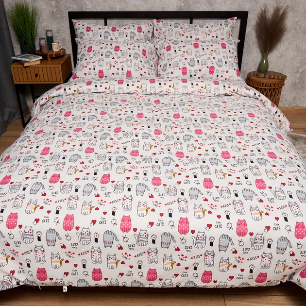 Комплект постільної білизни Moon&Star Двоспальний 175х210 см Cute Cats Бязь Gold Люкс (MS-820009074) - Фото 2 Комплект постільної білизни Moon&Star Двоспальний 175х210 см Cute Cats Бязь Gold Люкс (MS-820009074) - зображення 2