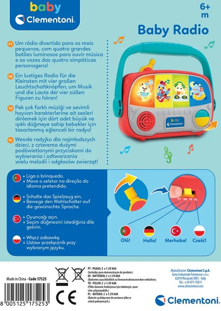 Mówiący baby radio Clementoni Baby Radio 17525 (8005125175253) - obraz 5