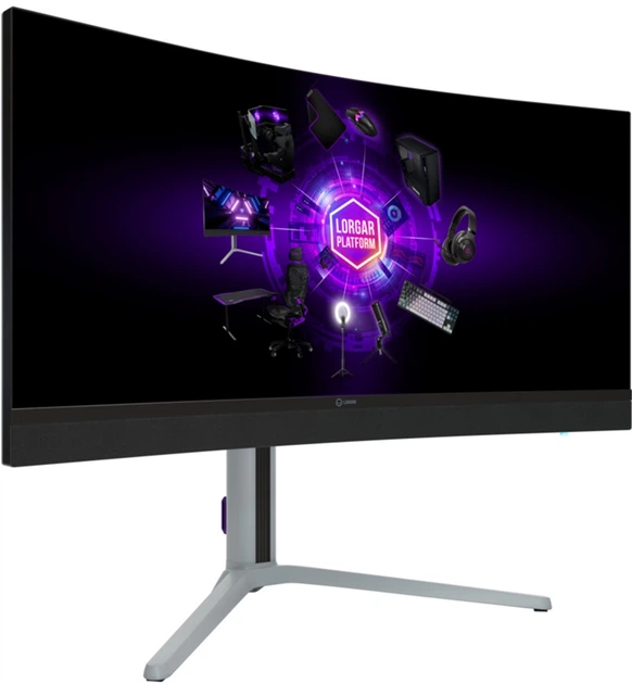 Монітор 34" Lorgar 34MP1 (LRG-34MP1W180C-GY) - зображення 10