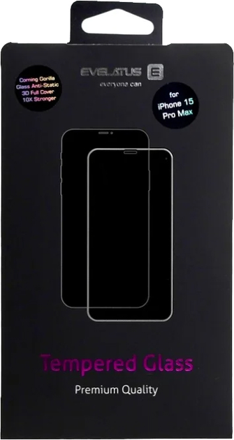 Szkło hartowane Evelatus Privacy 10X Stronger Glass Screen Protector do Apple iPhone 14/13/13 Pro (EVEAPP14PCGG) - obraz 3
