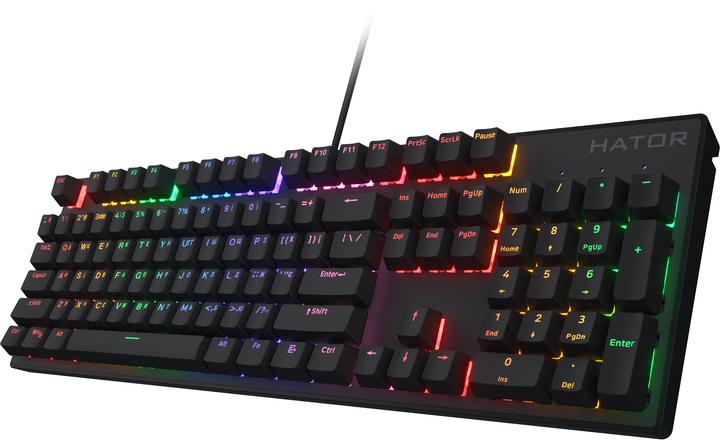Клавіатура дротова HATOR Icefall Mecha Rainbow (HTK104UA) підсвітка, чорний 305076 - изображение 3