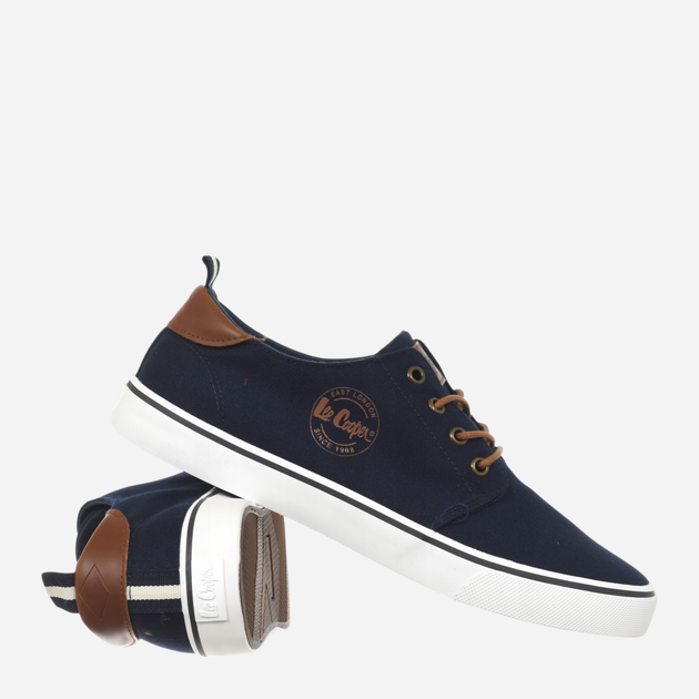 Tenisówki męskie materiałowe do kostki Lee Cooper LCW-25-02-3241M 43 28.5 cm Niebieskie - obraz 4