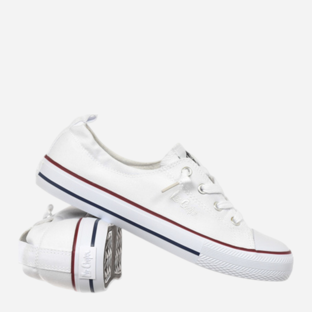 Trampki damskie materiałowe do kostki Lee Cooper LCW-25-02-3296L 38 24.8 cm Białe - obraz 4
