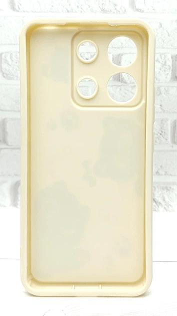 Чехол Shock Case Print для Xiaomi Redmi Note 13 4G бампер силиконовый бежевый с рисунком котики - изображение 4