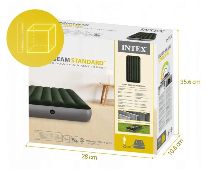 Полуторний надувний матрац Intex 137 x 191 x 25 см (64108) - зображення 7