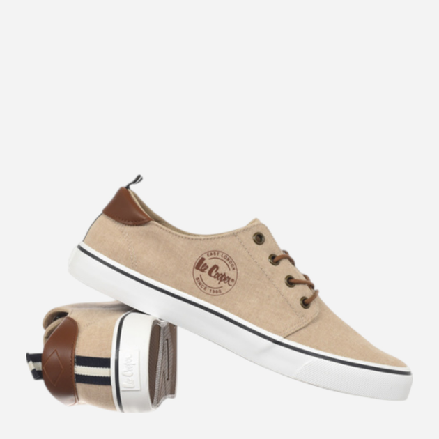 Tenisówki męskie materiałowe do kostki Lee Cooper LCW-25-02-3243M 41 27.2 cm Beżowe - obraz 4