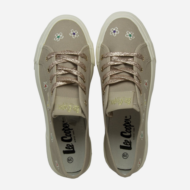 Trampki damskie materiałowe do kostki na platformie Lee Cooper LCW-25-08-3645L 41 27 cm Beżowe - obraz 6