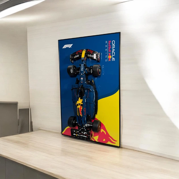 Арт Держатель Рамка на Стену 80x50 см. для Фирменного Конструктора Technic F1 Oracle Red Bull Racing RB20 (42206) Ред Булл Формула 1 Сезон 2024 - Type-С - изображение 3