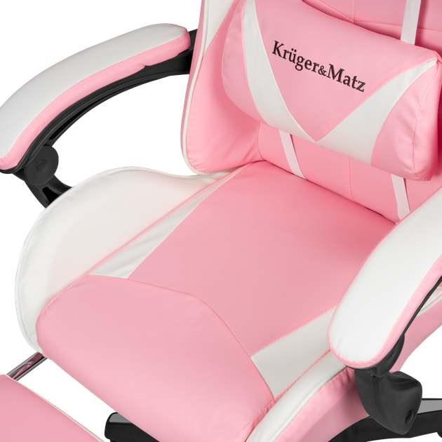 Ігрове Геймерське Крісло Kruger&Matz GX-150 біло-рожевий KM0790-P - изображение 8