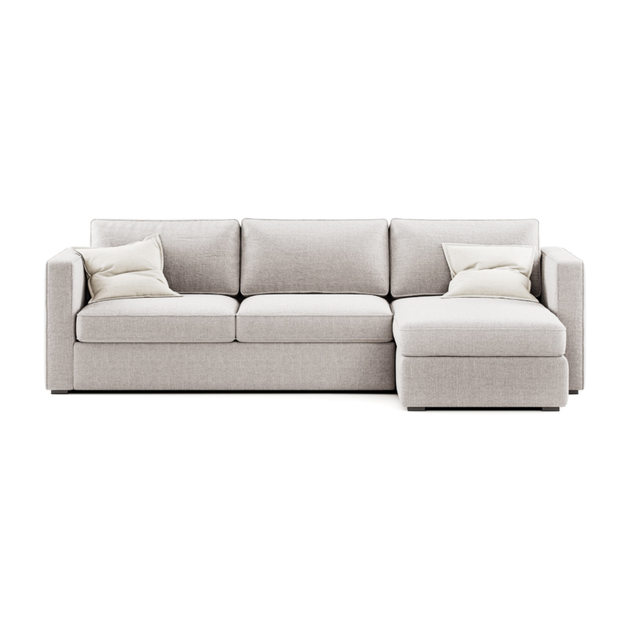 Мягкий угловой диван раскладной со спальным местом MeBelle VINCE-CORNER 260x150 в гостиную, бежевый велюр - Фото 2 Мягкий угловой диван раскладной со спальным местом MeBelle VINCE-CORNER 260x150 в гостиную, бежевый велюр - изображение 2