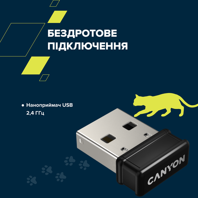 Комплект Canyon HSET-W6 Kitty Edition Wireless UA Blue (CNS-HSETW6BL) - изображение 7