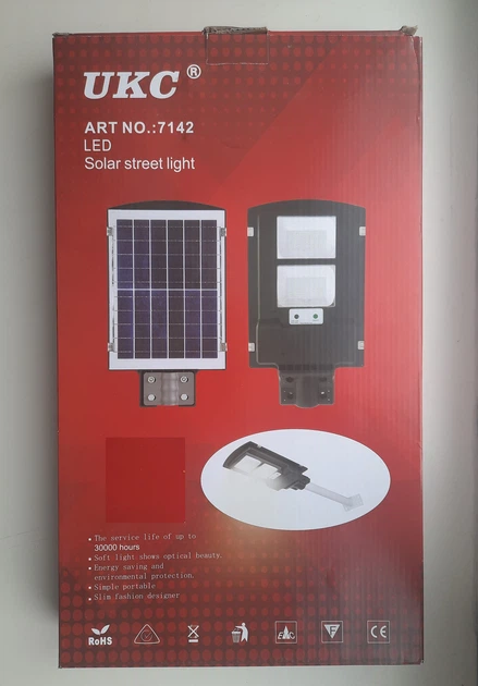 Вуличний ліхтар на стовп UKC Solar street light 2VPP із сонячною панеллю та датчиком руху 5622 - зображення 8