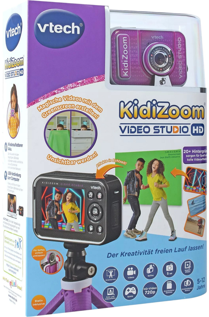 Aparat cyfrowy VTech KidiZoom Video Studio HD Pink/Grey (80-531814) - obraz 9