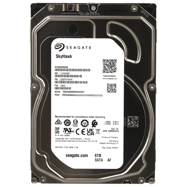 Жесткий диск внутренний Seagate SkyHawk ST6000VX008 6Тб - Фото 1 Жесткий диск внутренний Seagate SkyHawk ST6000VX008 6Тб - изображение 1
