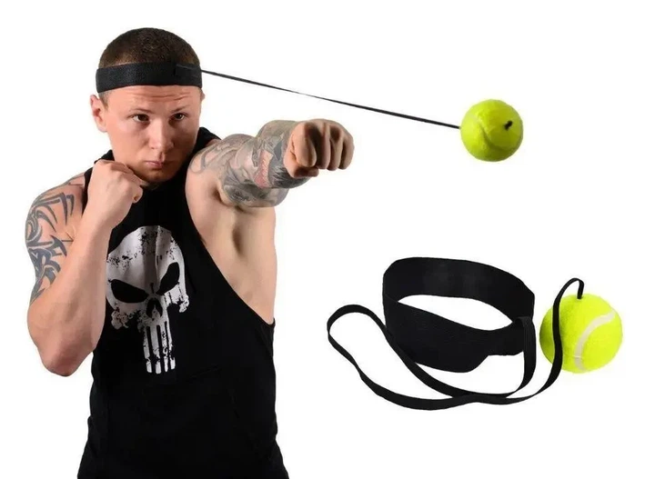 Тренажер fight ball (файт бол), тенісний м'ячик для боксу на гумці OSPORT Light - зображення 2