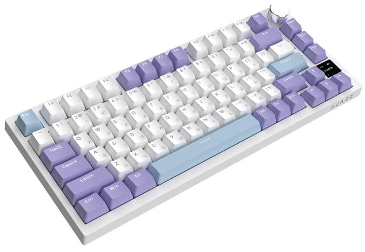 Клавиатура игровая механическая беспроводная Ajazz AK-820WP PRO White-Purple RGB Flying Fish Switch Hot-Swap 2.4G/Bluetooth/USB - изображение 3