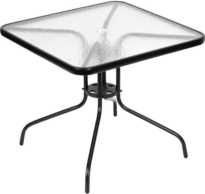 Stolik ogrodowy z otworem na parasol 80 x 80 cm ModernHome by Multistore (5905817004867) - obraz 4