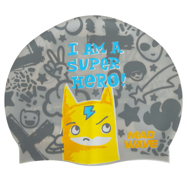 Шапочка для плавання дитяча YAR-SPORT Junior SUPER HERO M057003 (силікон, срібний) - изображение 3