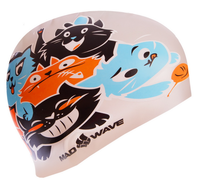 Шапочка для плавання дитяча YAR-SPORT CATS M057810 (силікон, срібний) - изображение 5