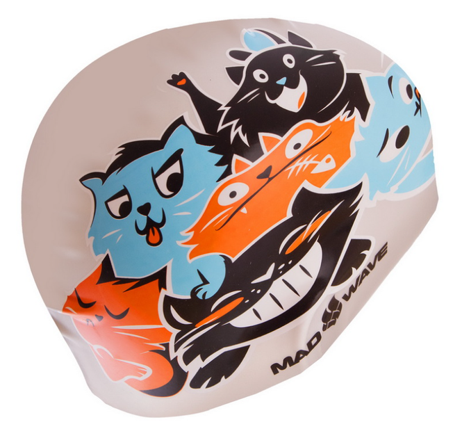 Шапочка для плавання дитяча YAR-SPORT CATS M057810 (силікон, срібний) - изображение 6