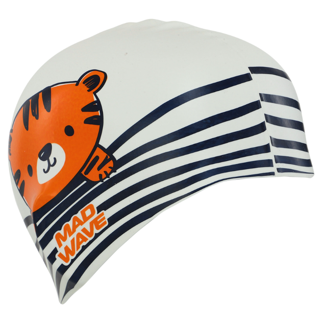 Шапочка для плавання дитяча YAR-SPORT Junior TIGER M057315 (силікон, білий) - изображение 4