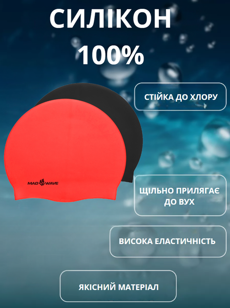 Шапочка для плавання двостороння YAR-SPORT Reverse CHAMPION M055001 (силікон, червоно-чорний) - изображение 2