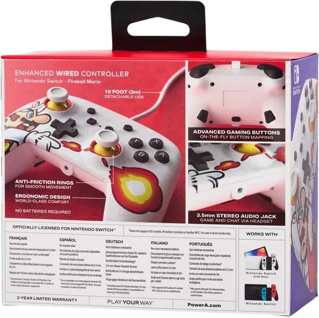 Контролер PowerA Enhanced Nintendo Switch Fireball Mario (0617885028656) - зображення 13