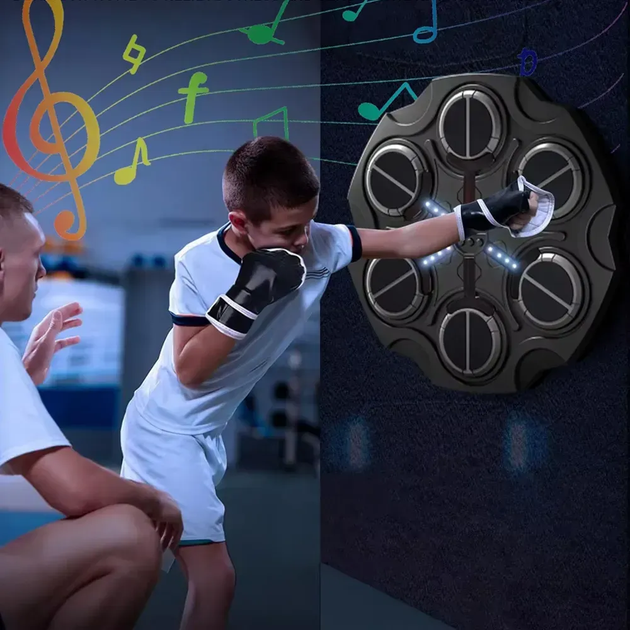 Боксерська мішень + рукавички, настінна з Bluetooth та USB / Тренажер для боксу груша BK891B (L) - Фото 3 Боксерська мішень + рукавички, настінна з Bluetooth та USB / Тренажер для боксу груша BK891B (L) - изображение 3
