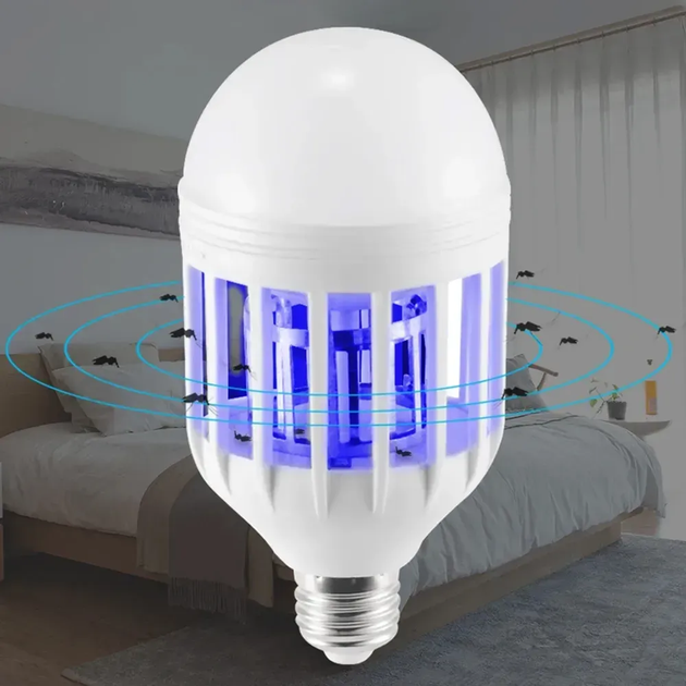 Лампа приманка для комах 9 Вт / Світлодіодна лампочка знищувач комарів Zapp Light (L) - изображение 2