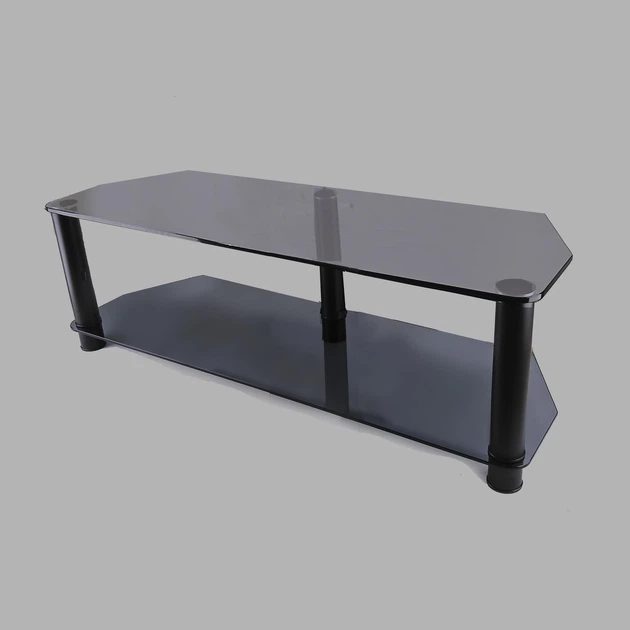 Тумба из стекла под телевизор Commus Меридиан New Mini gray-BL (1100х350х374) - изображение 2