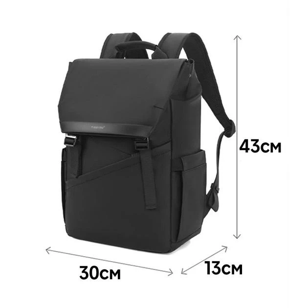 Рюкзак Tigernu T-B9592 Black 15.6" Чорний водонепроникний легкий стильний для ноутбука, навчання та подорожей - изображение 3