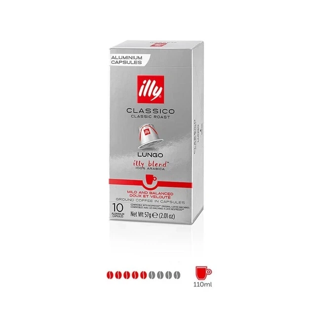 СЕТ 10 УПАКОВОК! Кофе в капсулах Nespresso ILLY Lungo Classic (10 упаковок = 100 капсул) - зображення 2