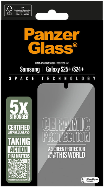Szkło hartowane PanzerGlass Ceramic Screen Protector Ultra-Wide Fit do Samsung Galaxy S24+/S25+ (5715685017438) - obraz 4