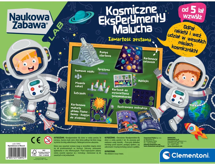 Naukowa zabawa Clementoni Kosmiczne eksperymenty malucha (8005125508921) - obraz 5