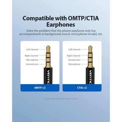 Звуковая карта USB AUX jack, TRRS Metal (OMTP-CTIA) Vention серая - изображение 3