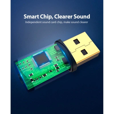 Звуковая карта USB AUX jack, TRRS Metal (OMTP-CTIA) Vention серая - изображение 7