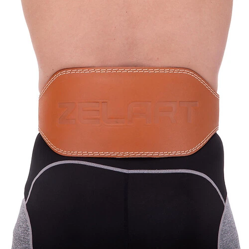 Пояс атлетичний шкіряний Zelart Ширина 15 см розмір 2XL колір коричневий SB-165056 - зображення 11