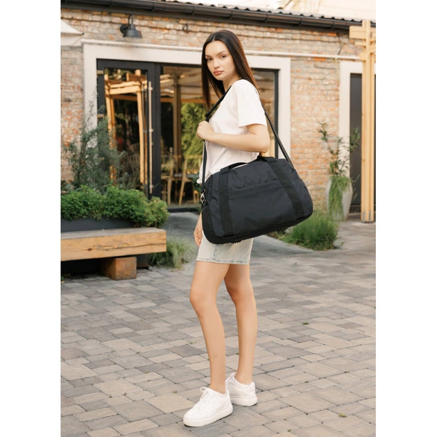 Жіноча спортивна сумка Sambag Vogue LQH чорна тканева - Фото 3 Жіноча спортивна сумка Sambag Vogue LQH чорна тканева - изображение 3