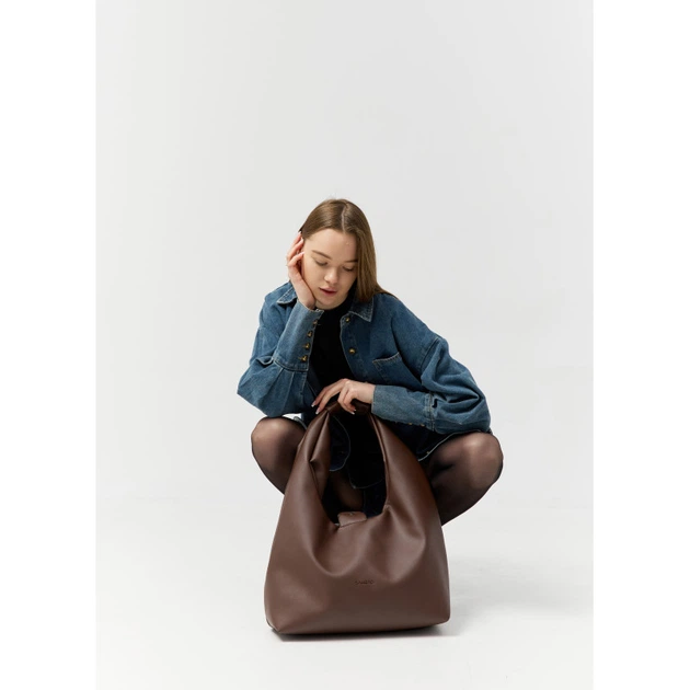 Жіноча сумка Sambag HOBO L шоколадна - Фото 6 Жіноча сумка Sambag HOBO L шоколадна - изображение 6